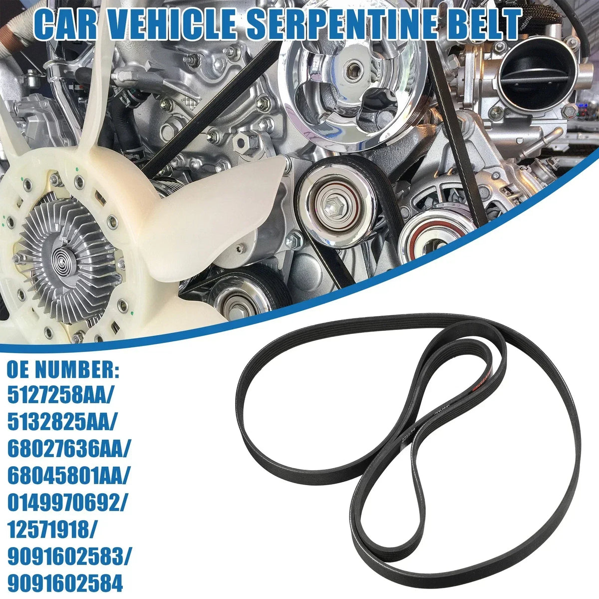 Serpentine Belt (2007-2018) for Dodge Sprinter 2500 3500