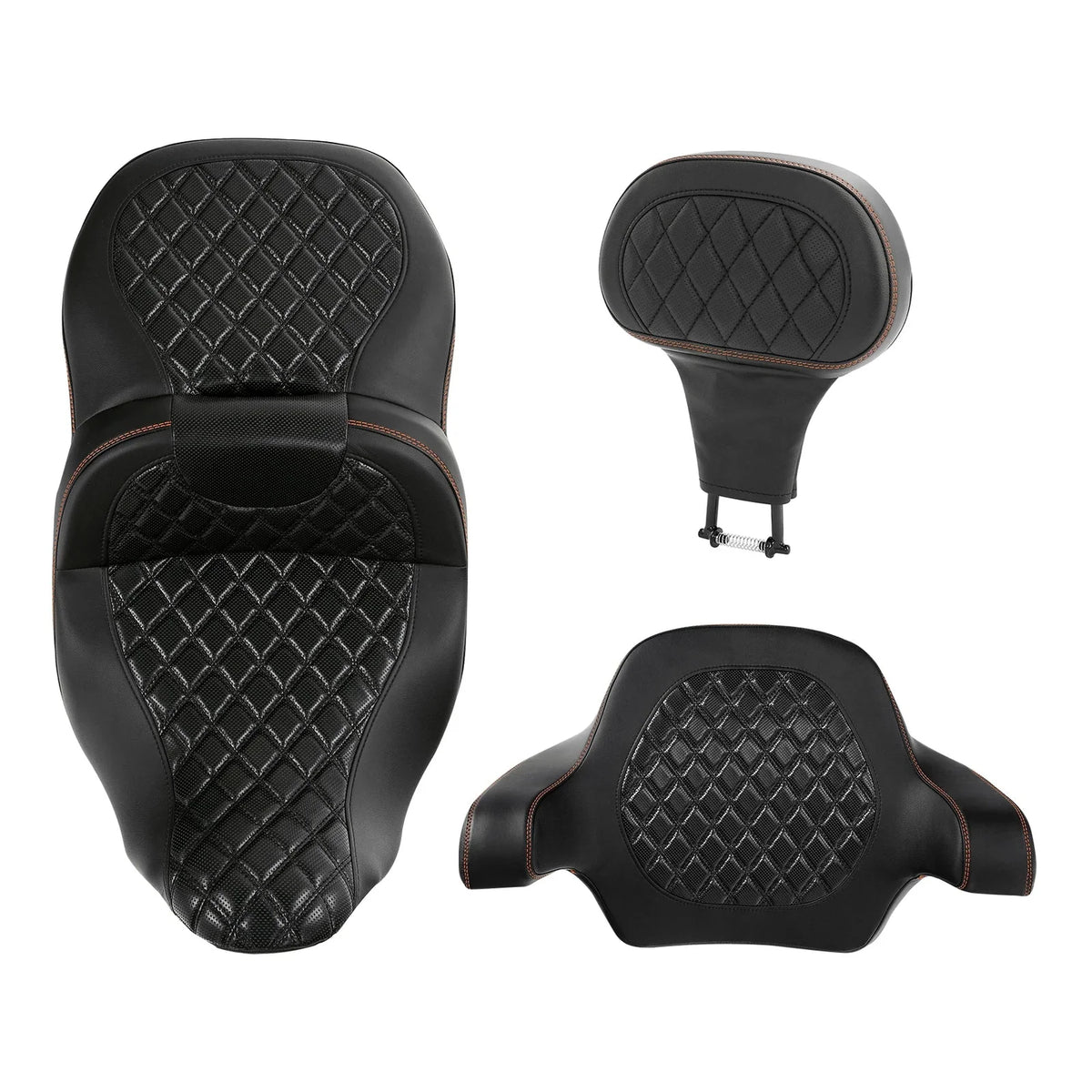 Backrest Pads for Driver & Passenger Seats on Harley Touring 2014-2023