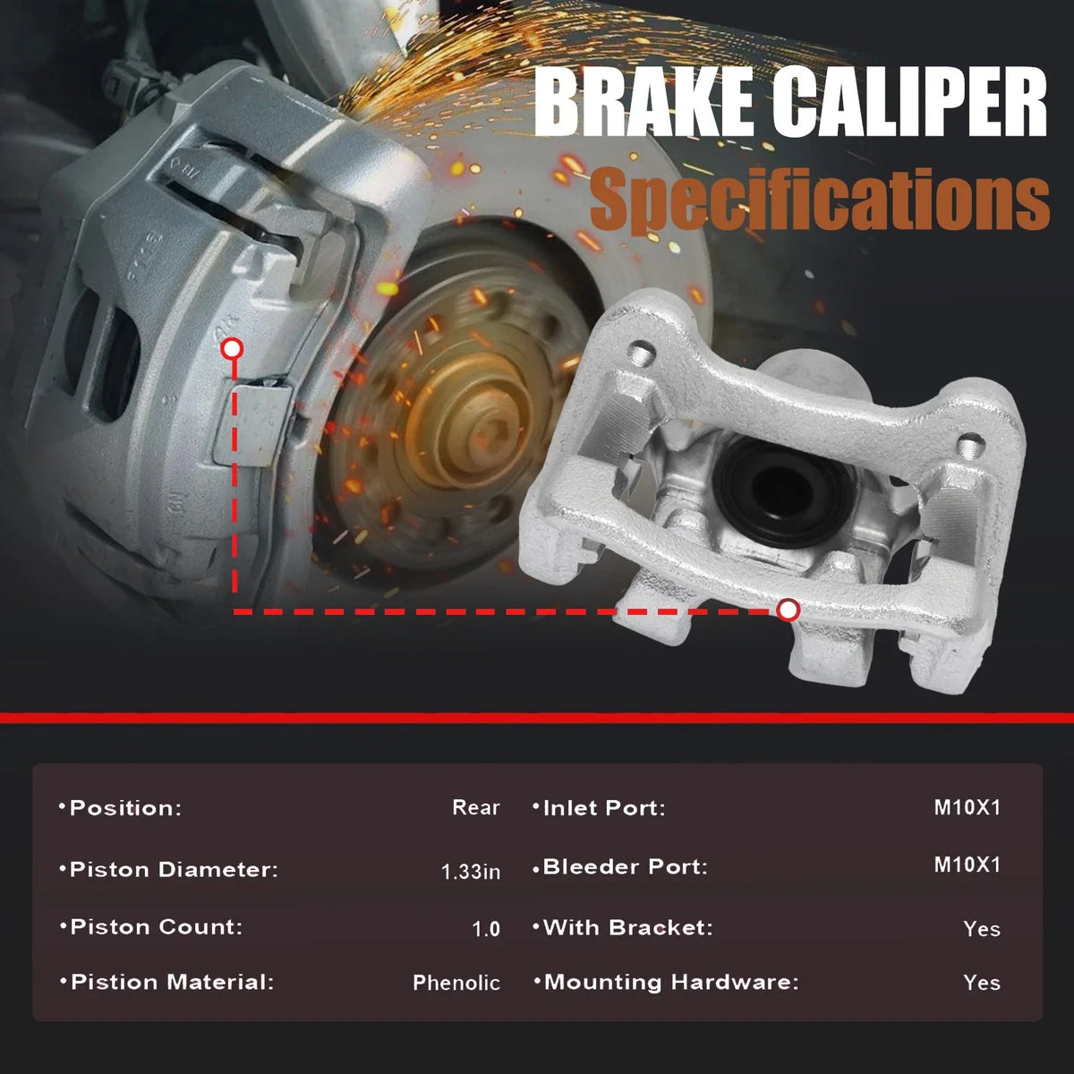 2X Rear Brake Caliper w/ Bracket for Hyundai Sonata Kia Optima (2011–2015)
