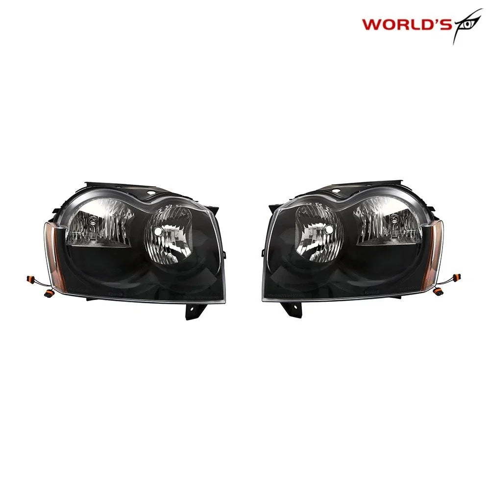 Headlight Assembly for Jeep Grand Cherokee (2005–2007) Black Left & Right