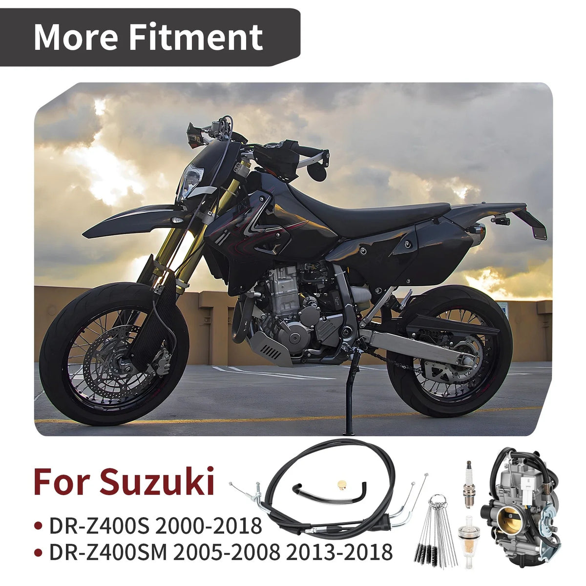 Carb & Cable Assembly for DRZ400SM 2005-2008, 2013-2018 13200-29FB4