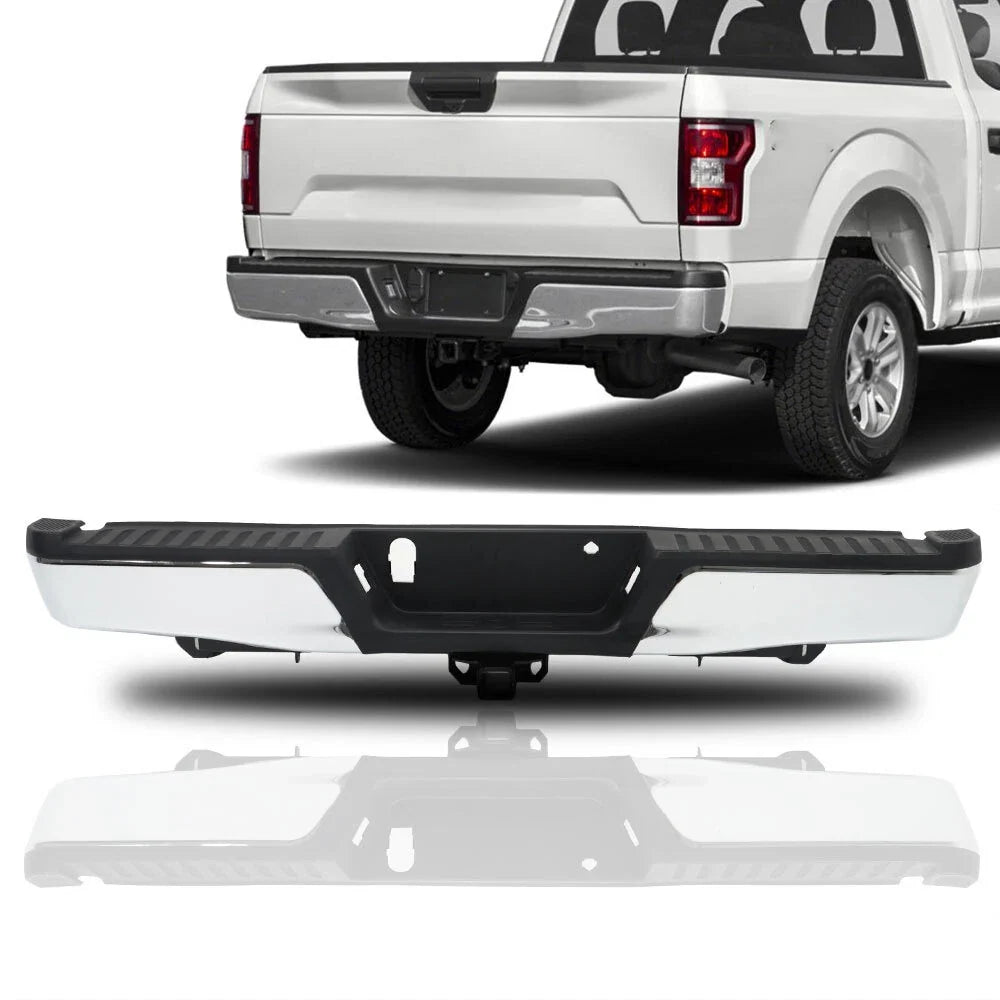 Chrome Steel Rear Step Bumper Assembly w/ Max Tow for Ford F-150 (2015–2020)