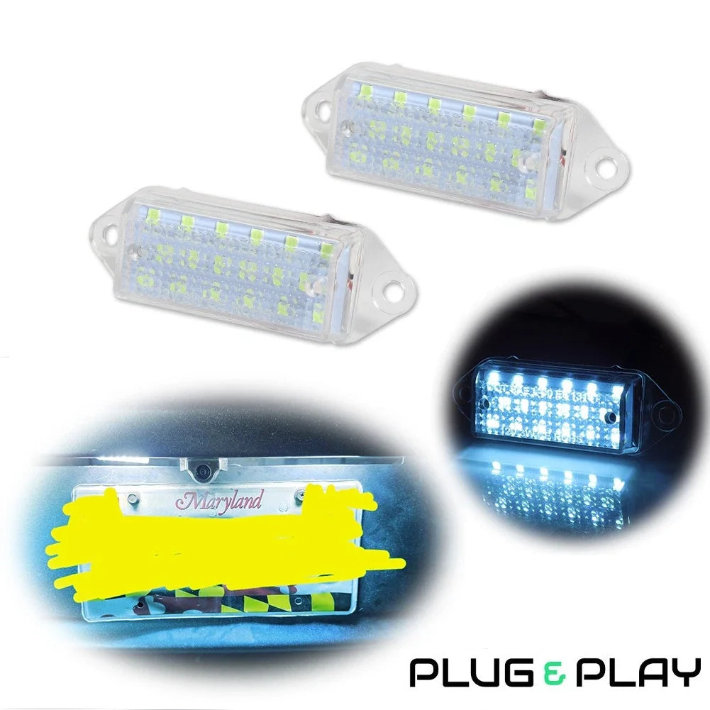Clear Ice Blue LED License Plate Light for Mitsubishi Lancer Evolution (2003–2017)