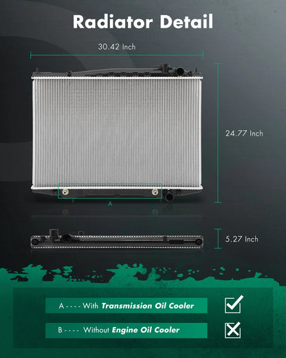Aluminum Radiator 2215 for Nissan Xterra (2000–2004) 2.4L 3.3L Automatic
