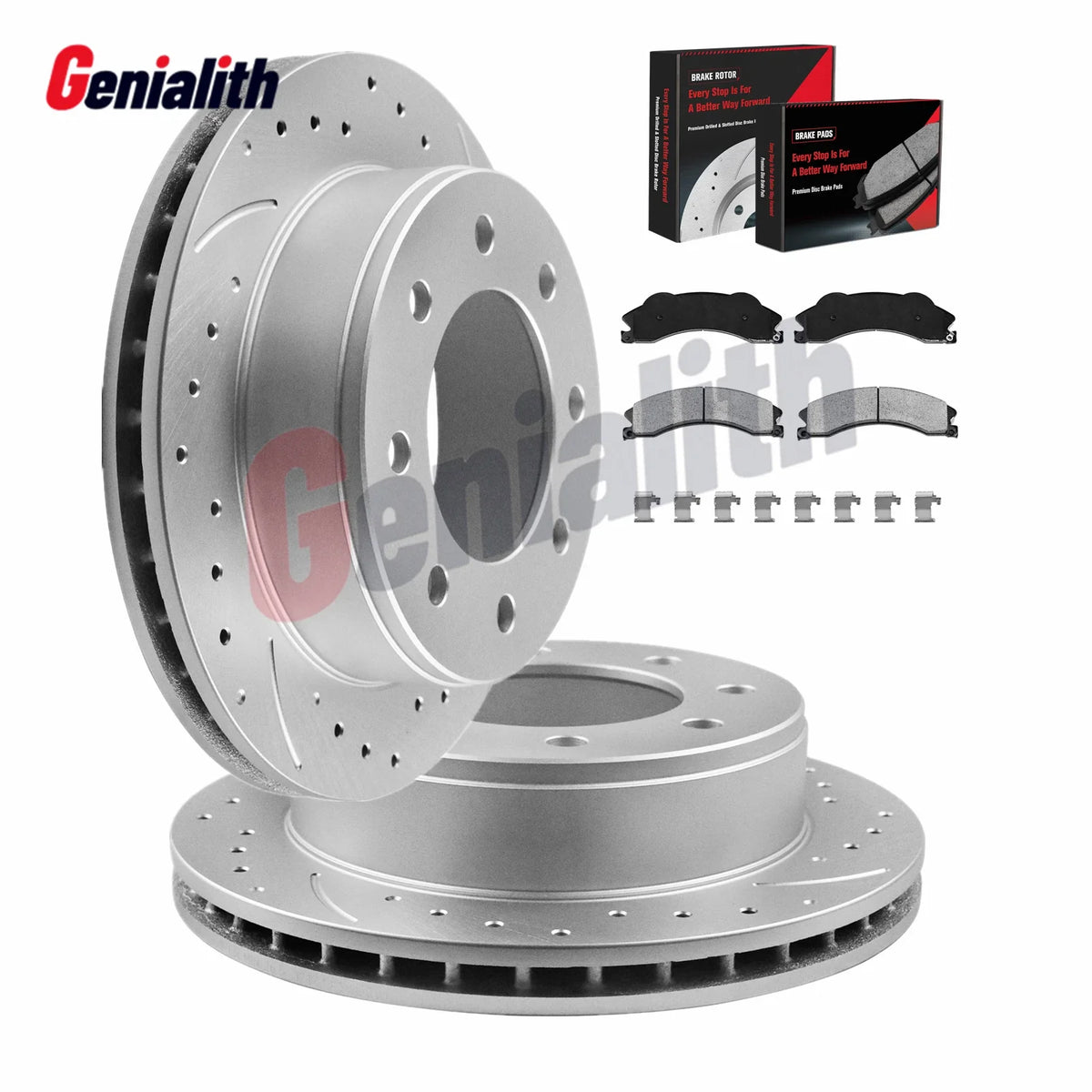 Front Brake Pads with Disc Rotors for 2011-2019 Silverado Sierra 2500 3500 HD