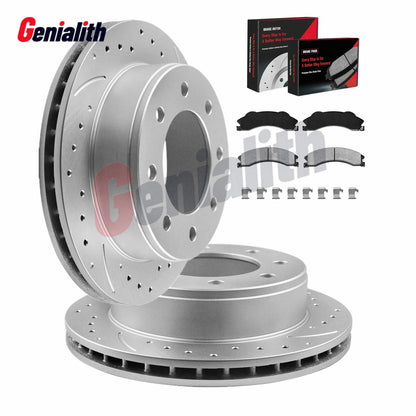 Front Brake Pads with Disc Rotors for 2011-2019 Silverado Sierra 2500 3500 HD