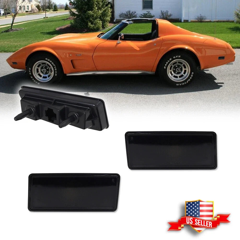 2X Smoked Side Marker Lights for Chevy Corvette C3 (1974–1979)
