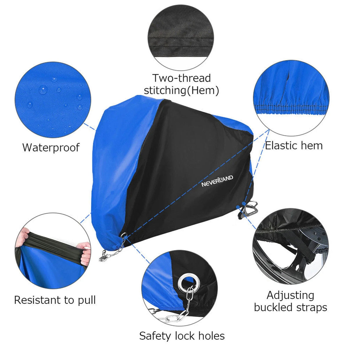 4XL Waterproof Motorcycle Cover for Harley Davidson (Fits Heavy Duty)