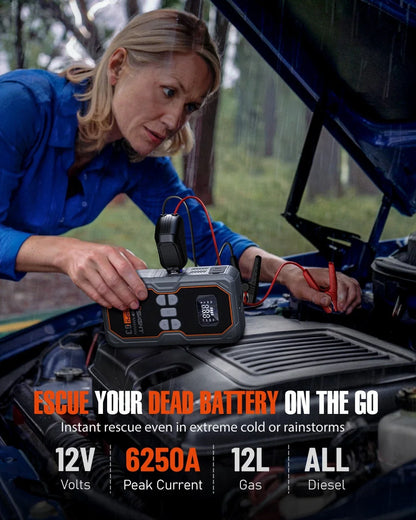 Universal Use Jump Starter with Built-in Air Compressor (12V)