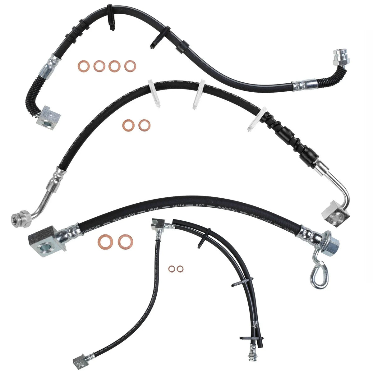 Sunsong Brake Hydraulic Hose Kit for Ford E-250 E-350 (2008–2010)
