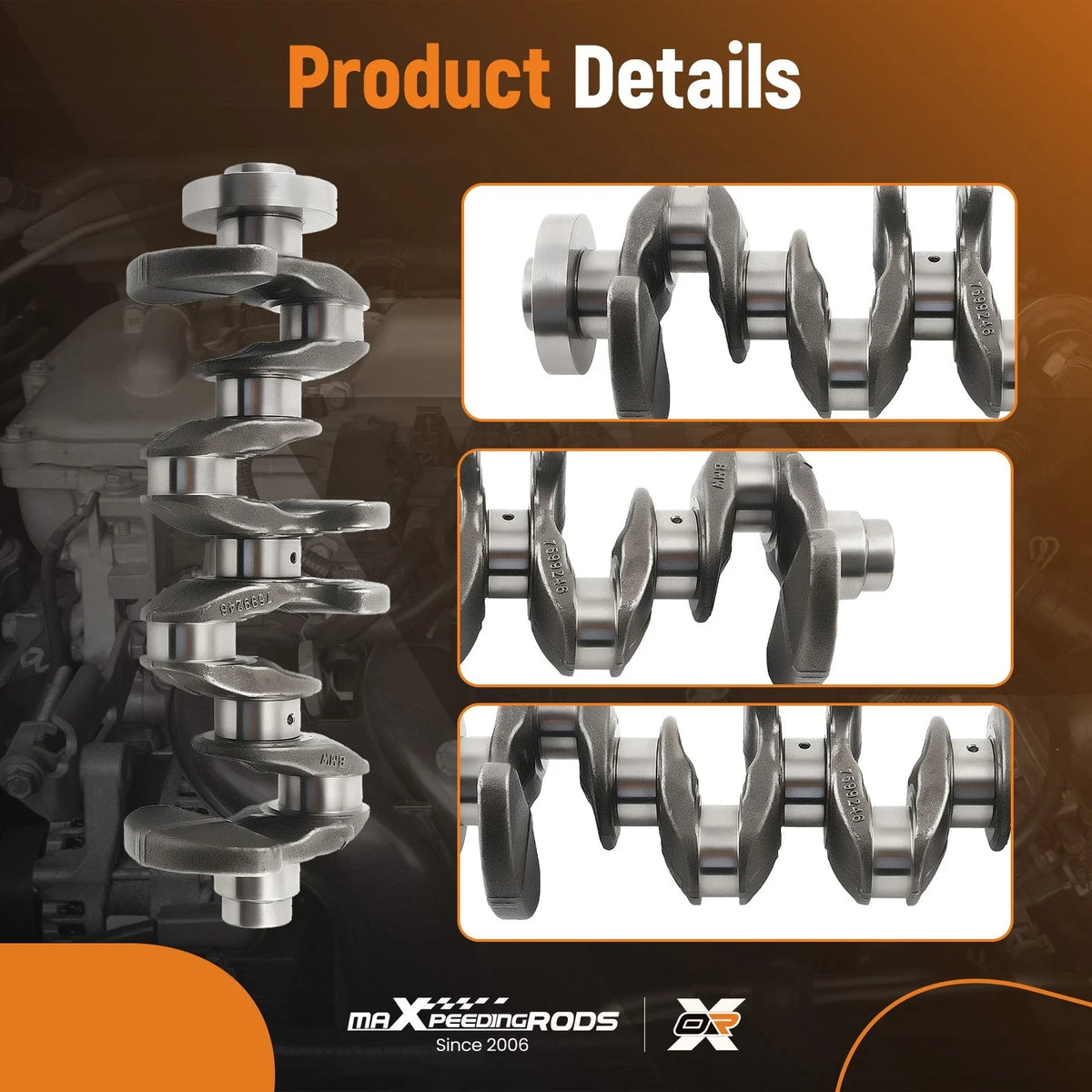 Engine Crankshaft & Connecting Rods & Bearings for BMW N20 2.0L (2012–2017)