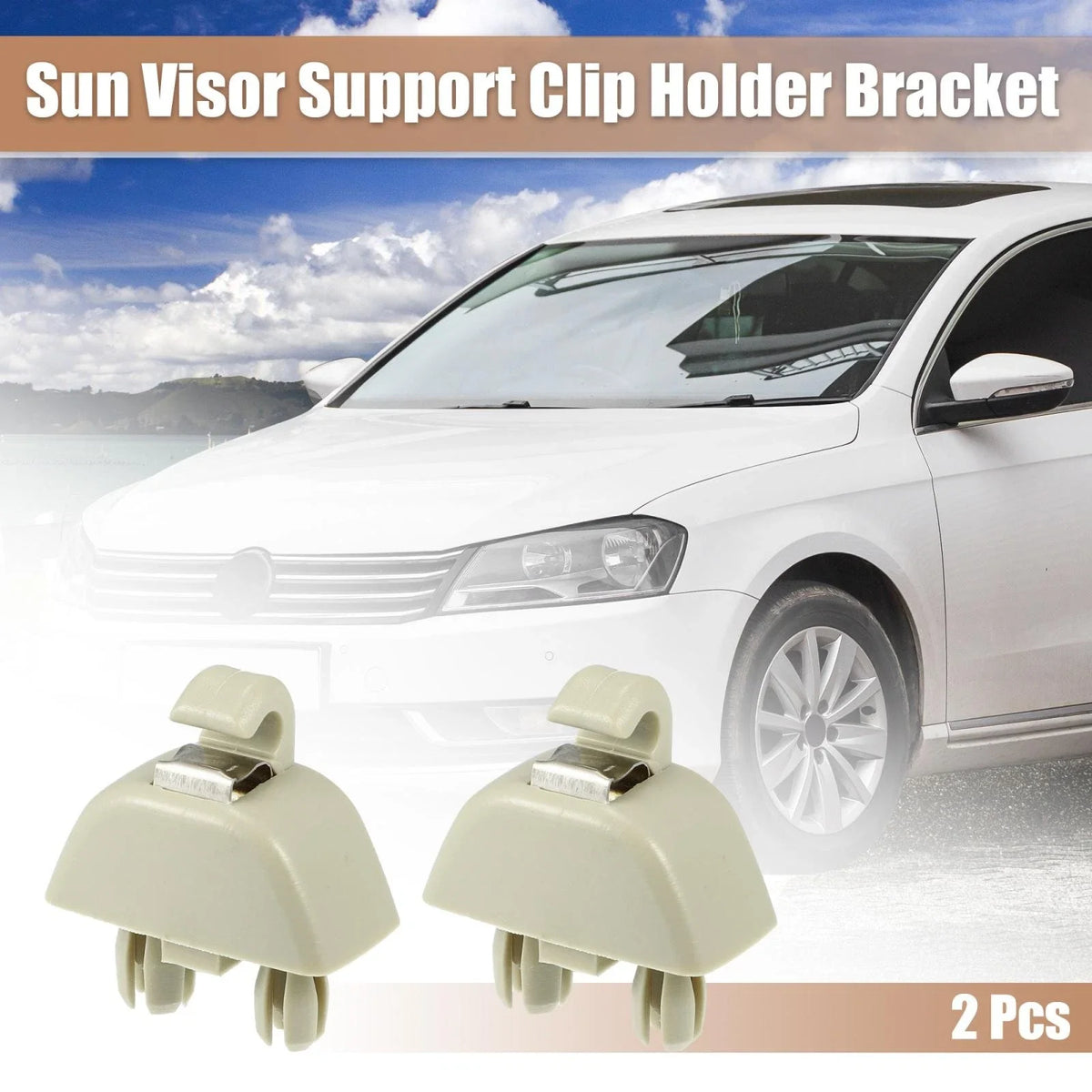2X Sun Visor Support Clip Retainer 4F0857561 for Audi A6, VW Passat 