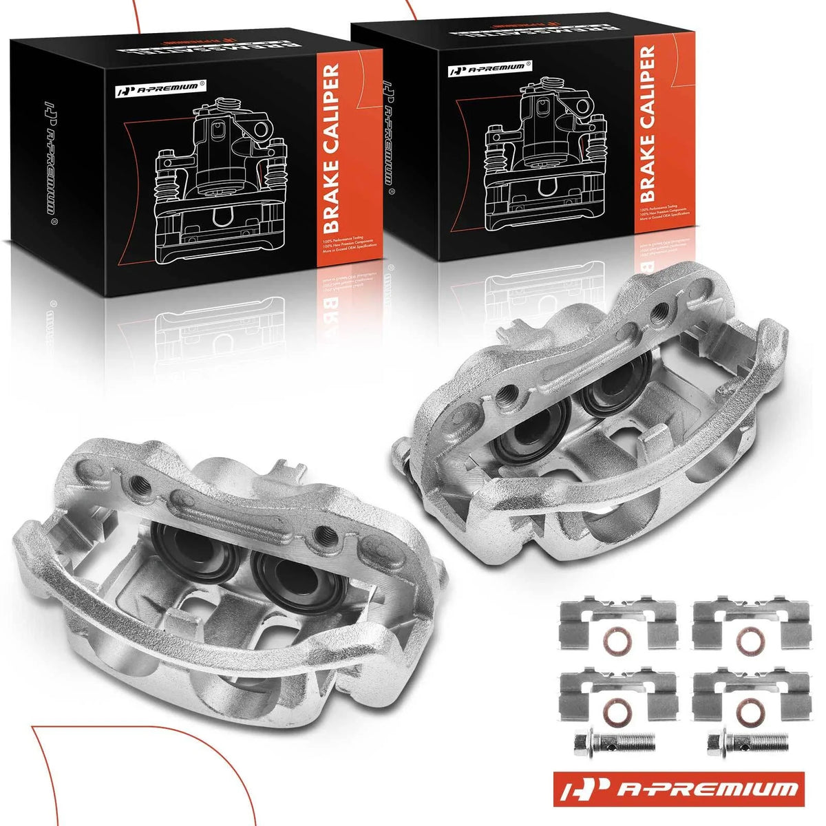 Pair Front Brake Calipers with Piston for Nissan Frontier (1999–2002)