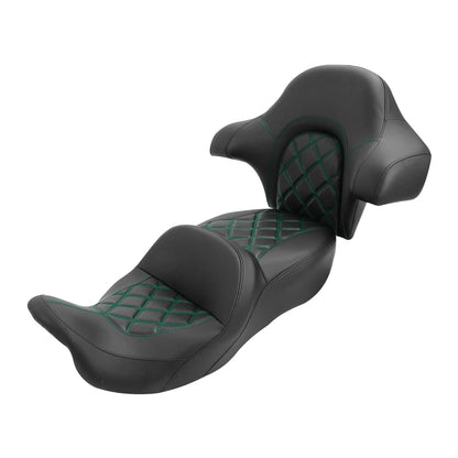 Backrest Two-Up for Driver Passenger Seat on Harley Touring 2014-2023