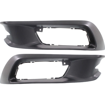 Fog Light Trim Set for Honda Civic (2012) - Left & Right, Textured Black Plastic