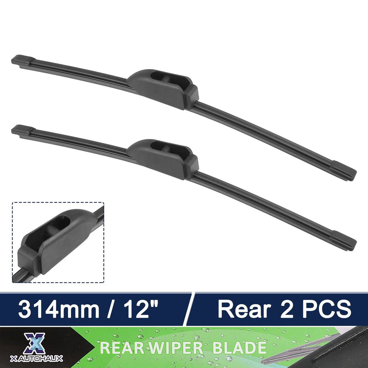 2X Rear Windshield Wiper Blade for KIA Niro (2017–2020), Forte (2013–2018)