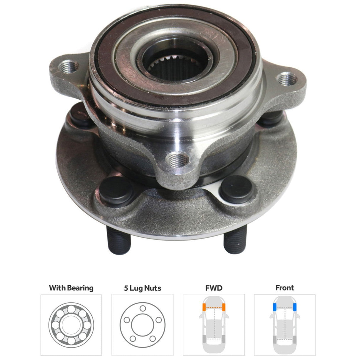 Front Wheel Hubs with Bearing for Toyota Prius 2010-2015 Left/Right