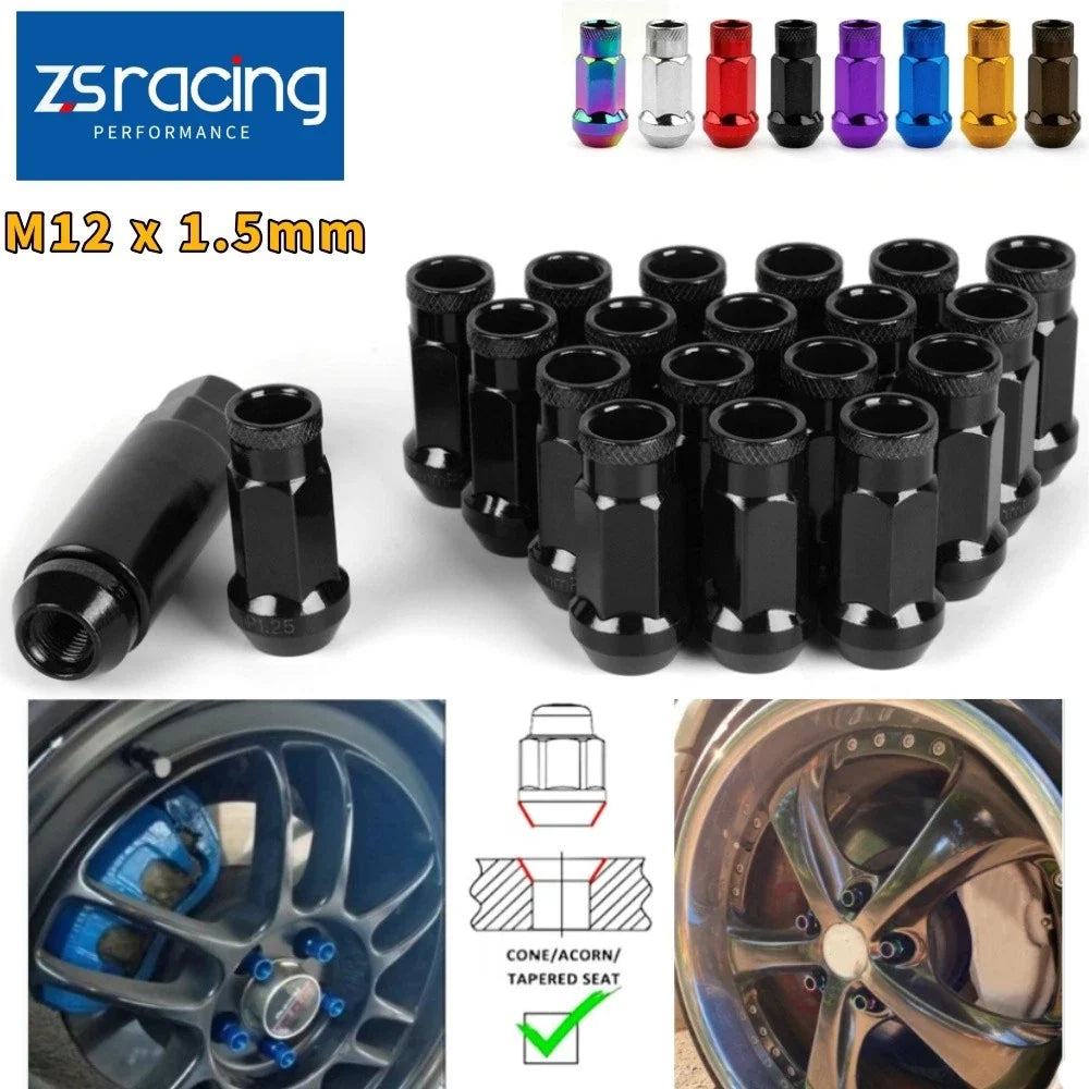 M12 x 1.25 Forged Steel Lug Nuts - 20PCS for Universal Fit