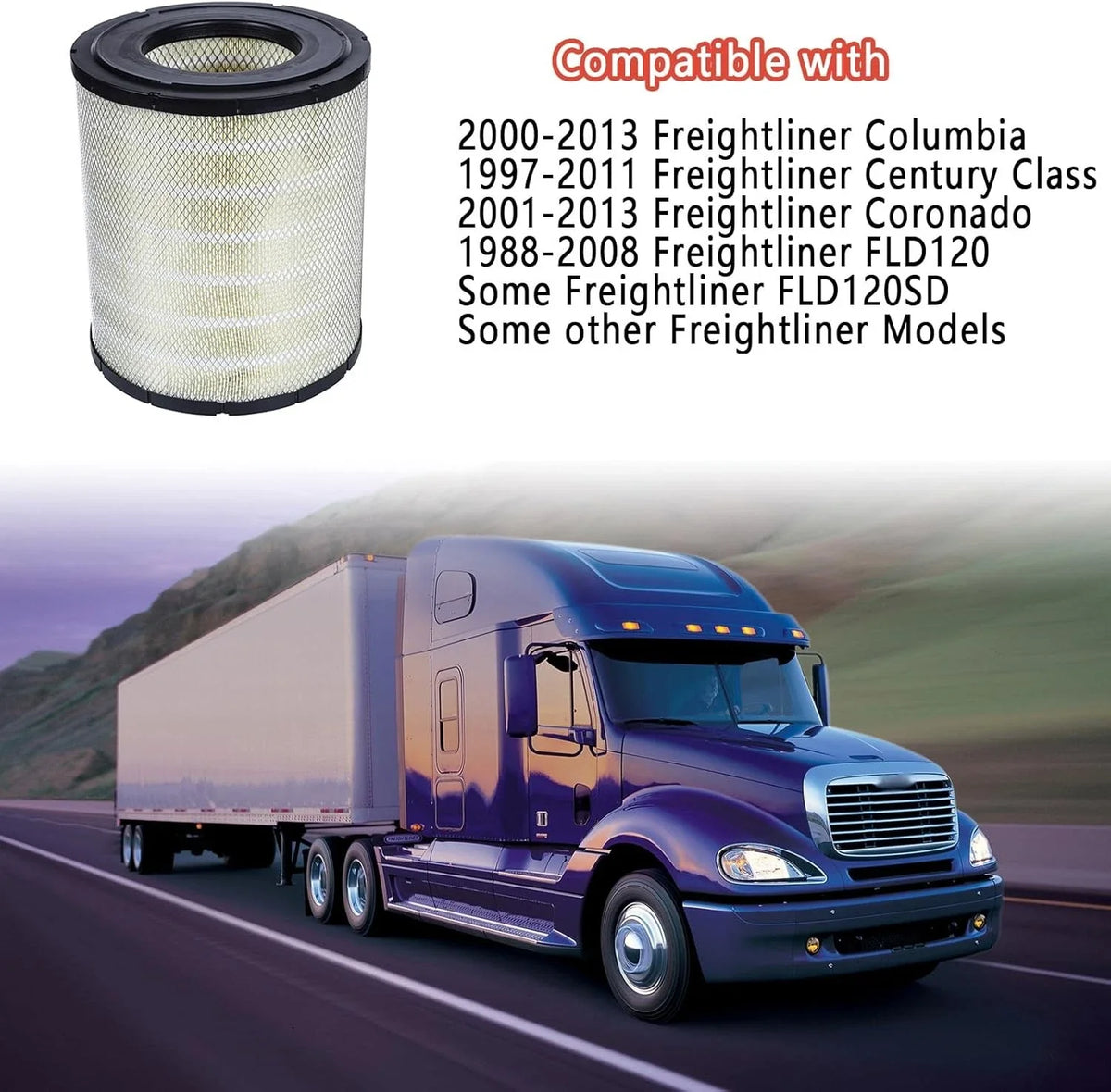 Replacement Air Filter for Freightliner Columbia (RS3518)