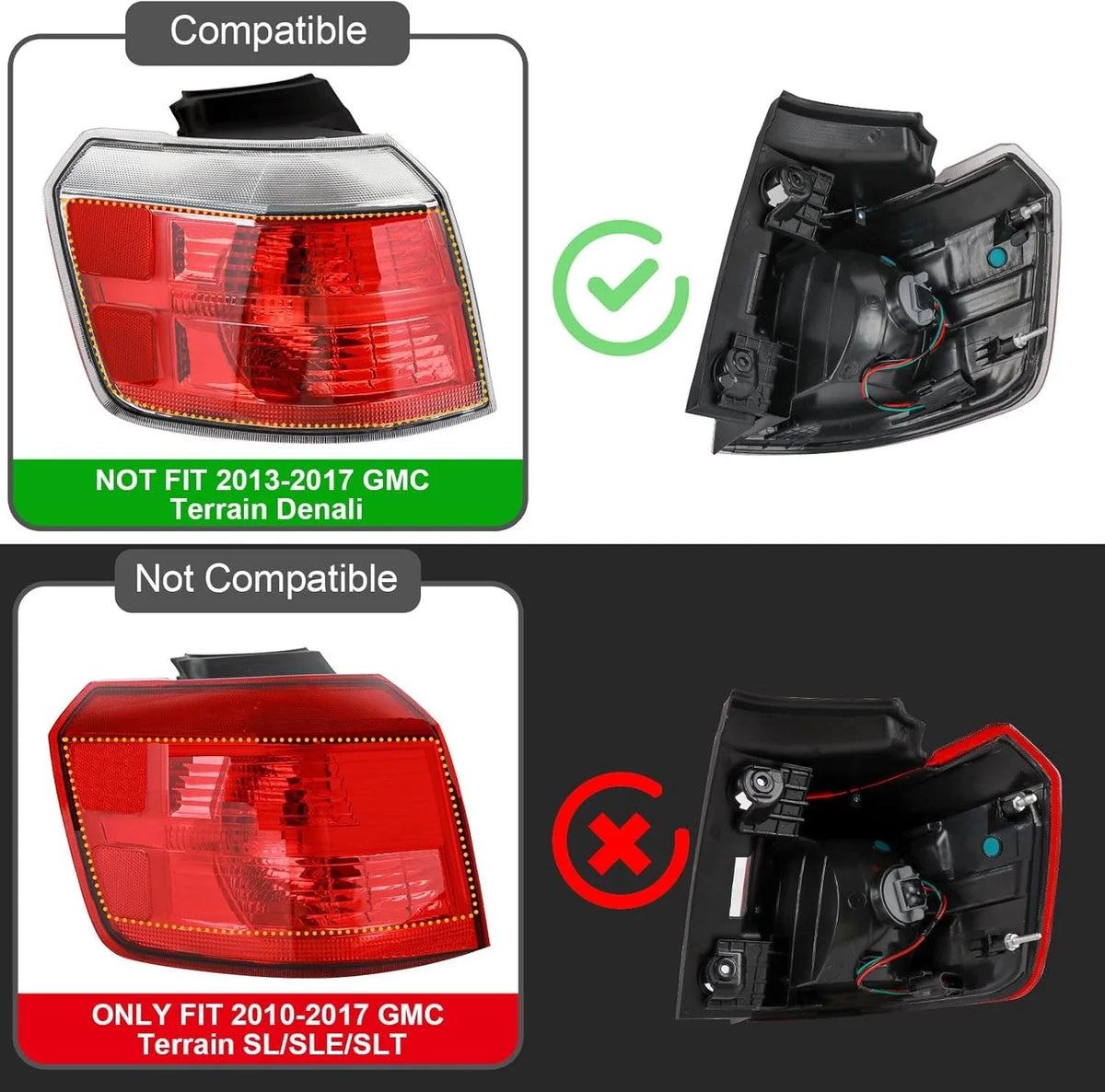 Halogen Tail Light Right Side for GMC Terrain Denali (2013-2017)