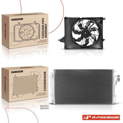 A/C Condenser & Cooling Fan Assembly Kit for Kia Sorento (2014–2015)