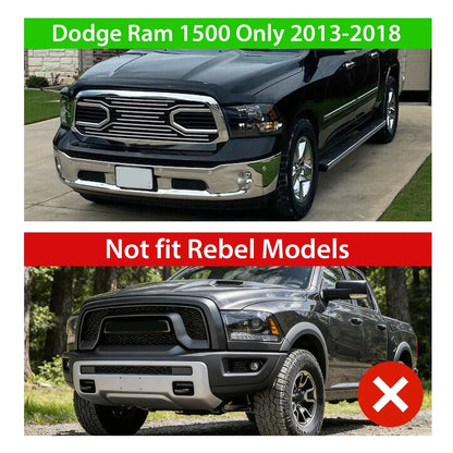 Front Grille Shell with Light for Dodge Ram 1500 (2013 to 2018)