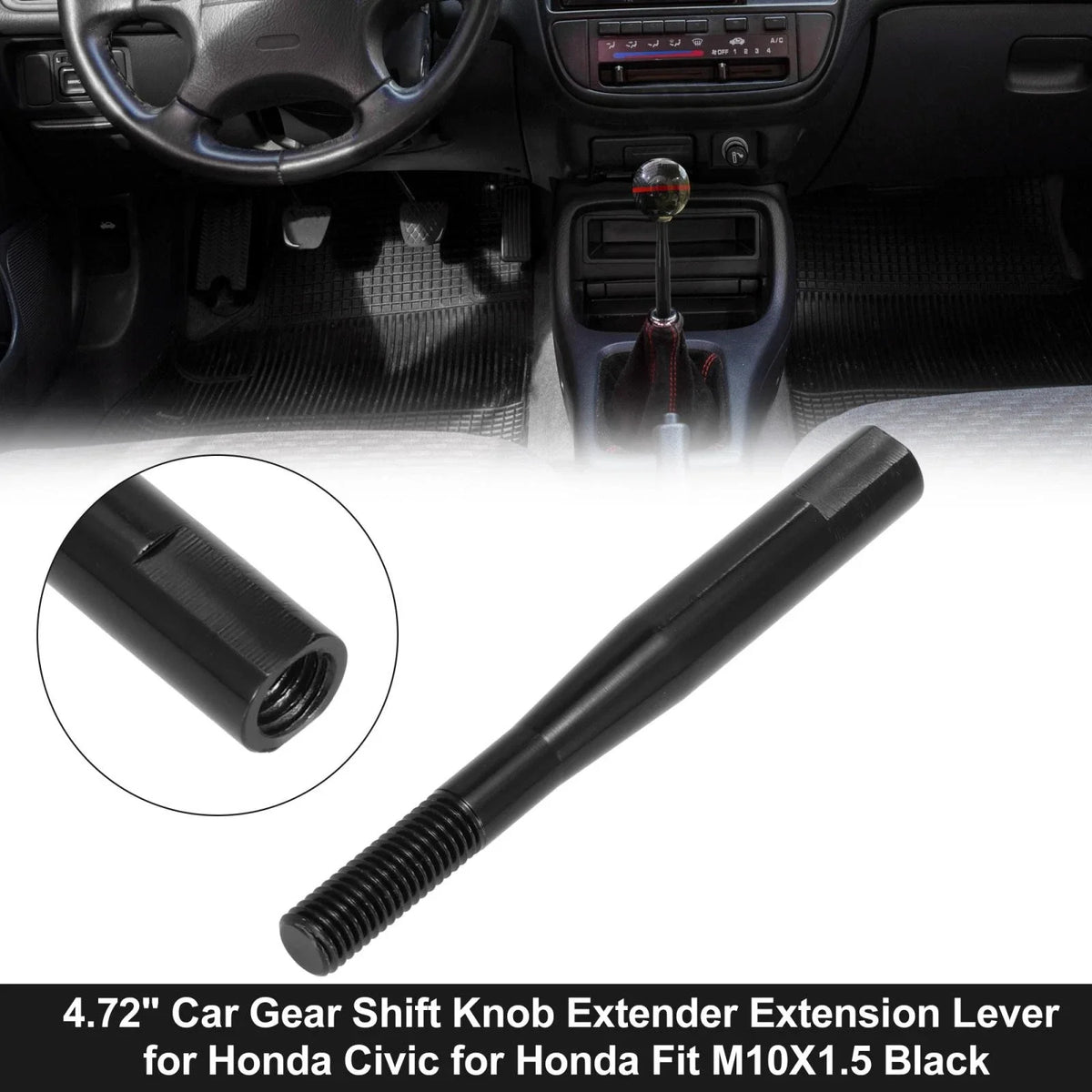 Gear Shift Knob Extender for Honda Civic Fit (M10X1.5) Black