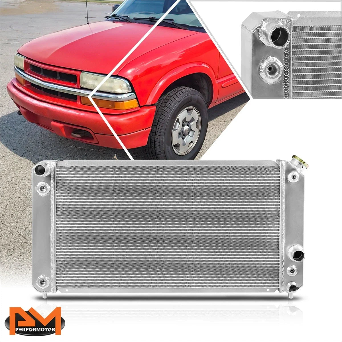 Racing Aluminum Radiator, 3-Row for 1996-2005 Chevrolet S10 Blazer/Jimmy