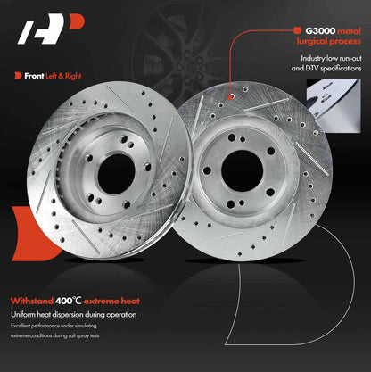 Front Brake Rotors (Drilled) for Nissan Maxima 1999-2001 & INFINITI I30