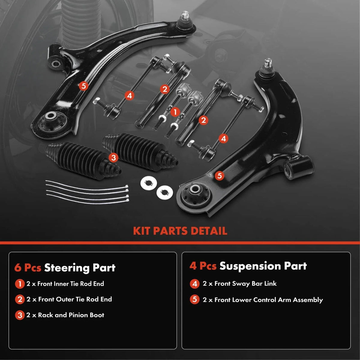 Front Lower Control Arm with Sway Bar & Ball Joint for Nissan Versa 07-12