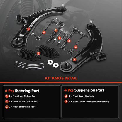 Front Lower Control Arm with Sway Bar & Ball Joint for Nissan Versa 07-12
