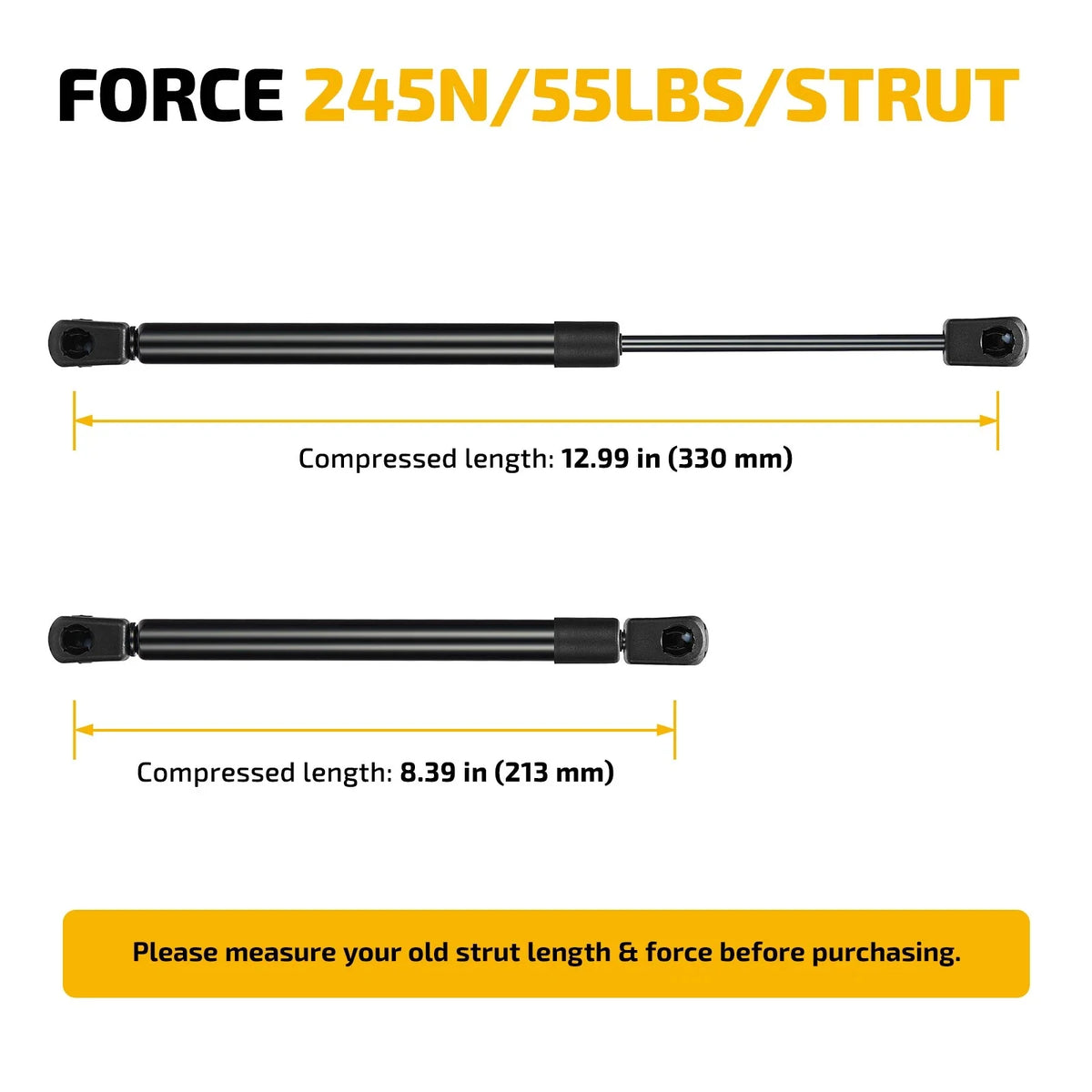2X 13in Gas Struts Shocks for Camper Tool Box Tailgate (C16-15120)