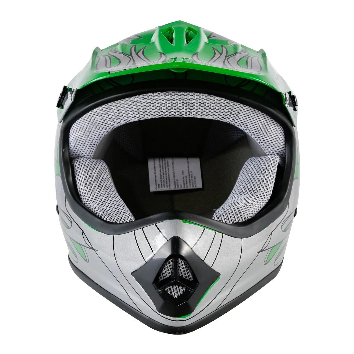 Youth ATV Helmet for Kids Green DOT Full Face Motocross