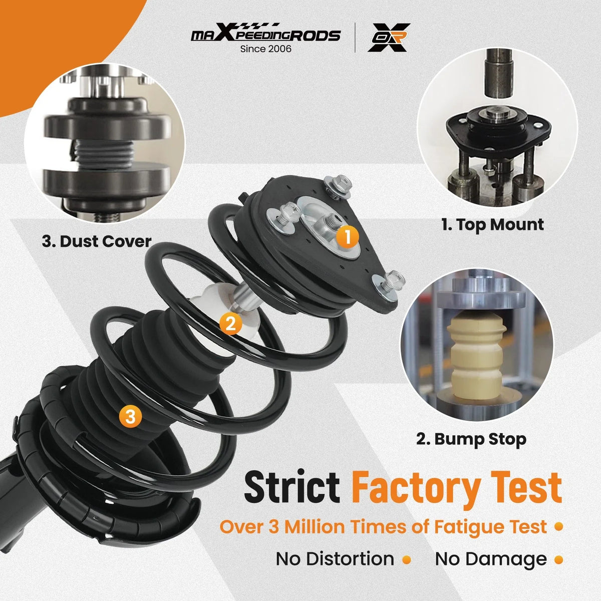 Complete Struts Shocks Coil Spring Assembly for Mazda 3 2004-2009