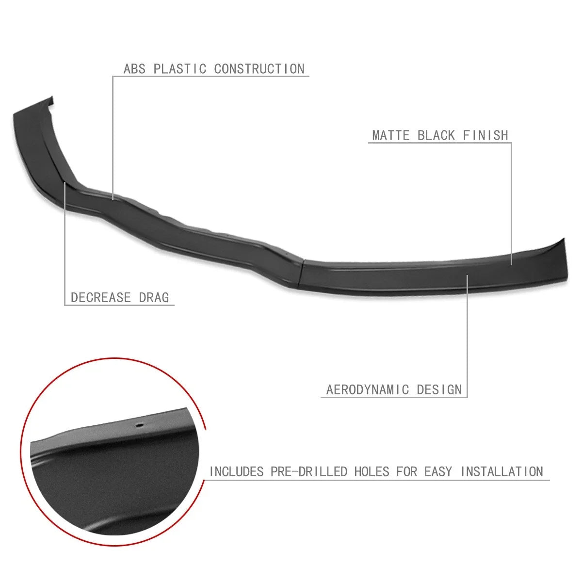 Front Bumper Lip Lower Diffuser Spoiler for Chevy Corvette (2014–2019)