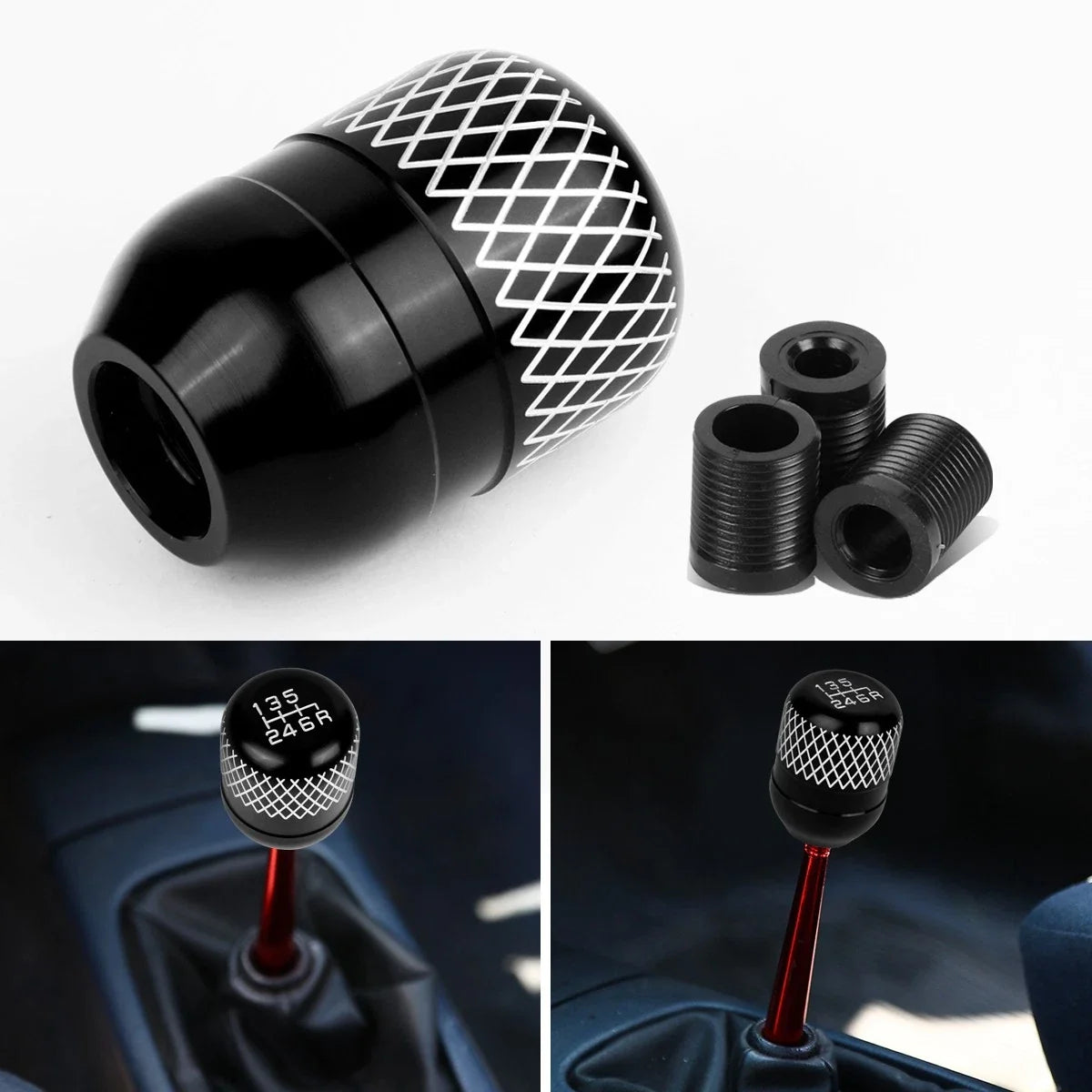 6-Speed Aluminum Shift Knob for Universal JDM Type-R (42mm)