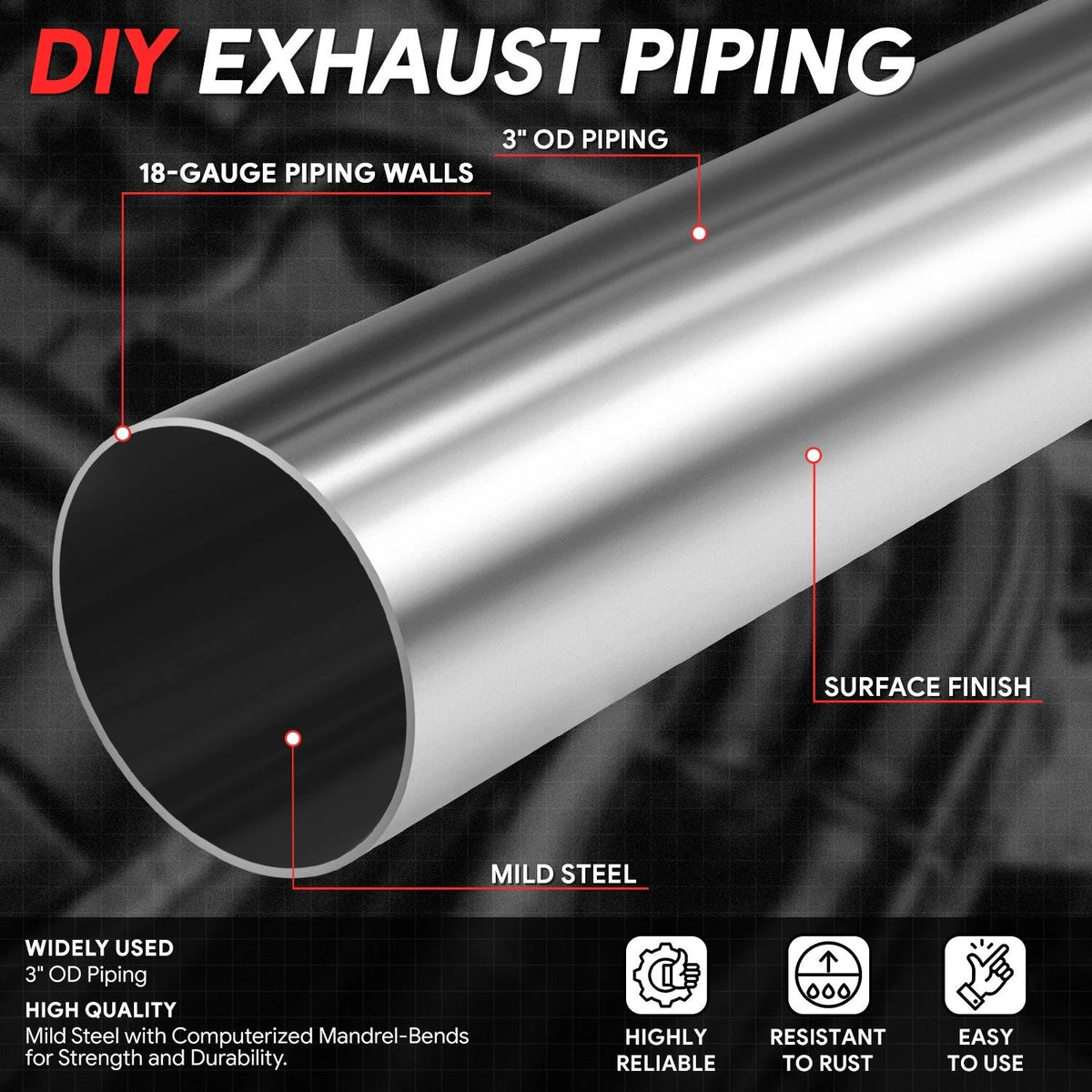 3" OD U-Bend Pipe for Universal Applications (45°/180°)