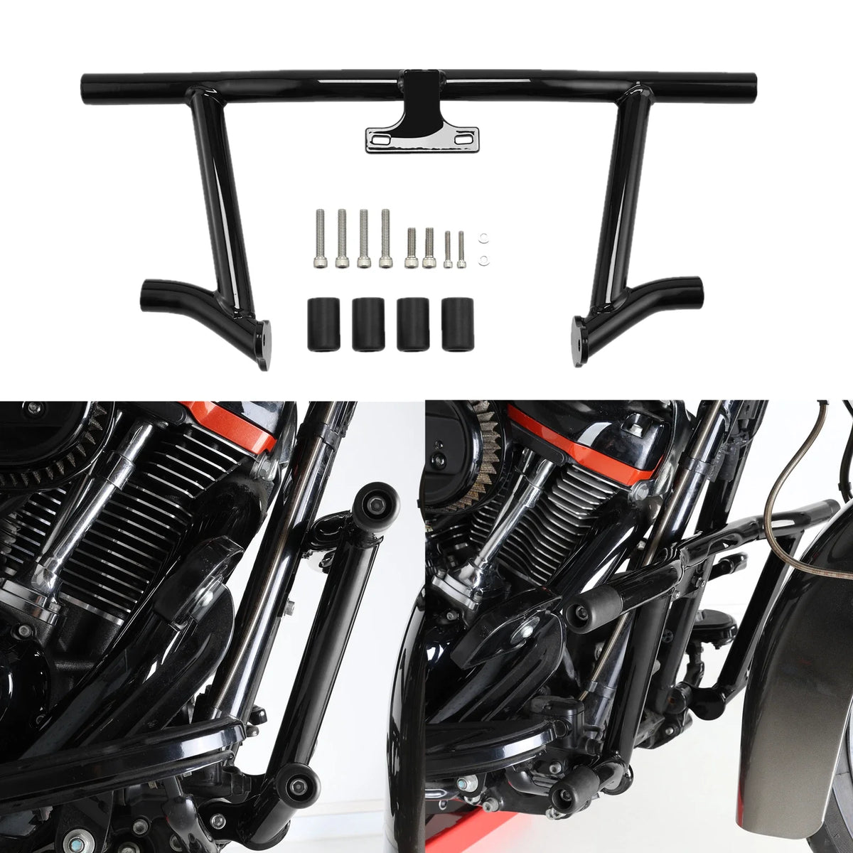 Black Engine Guard for Harley Electra Glide 2009–2023, Highway Crash Bar