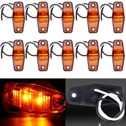 Amber 2Diode LED Clearance Lamp Set of 10 for Universal Trucks (Year Range)