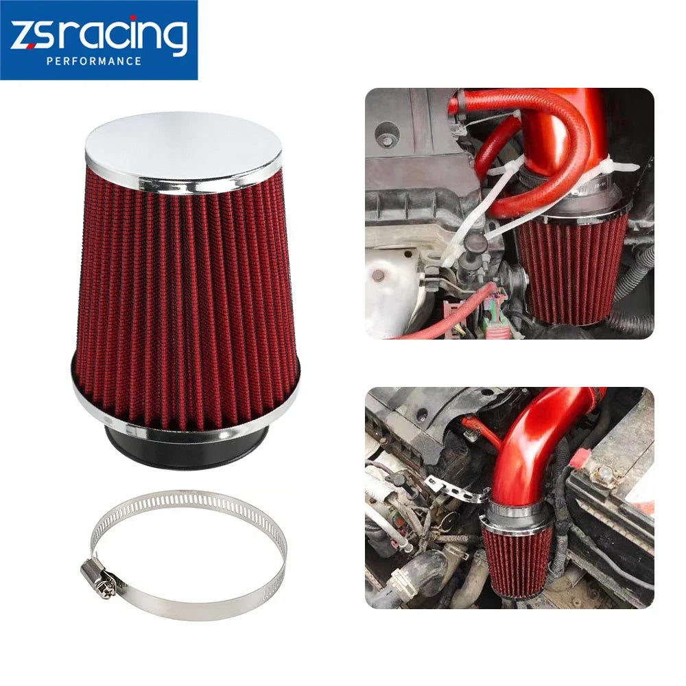Dry Air Filter for Cold Air Intake - 3" 76mm Cone Red