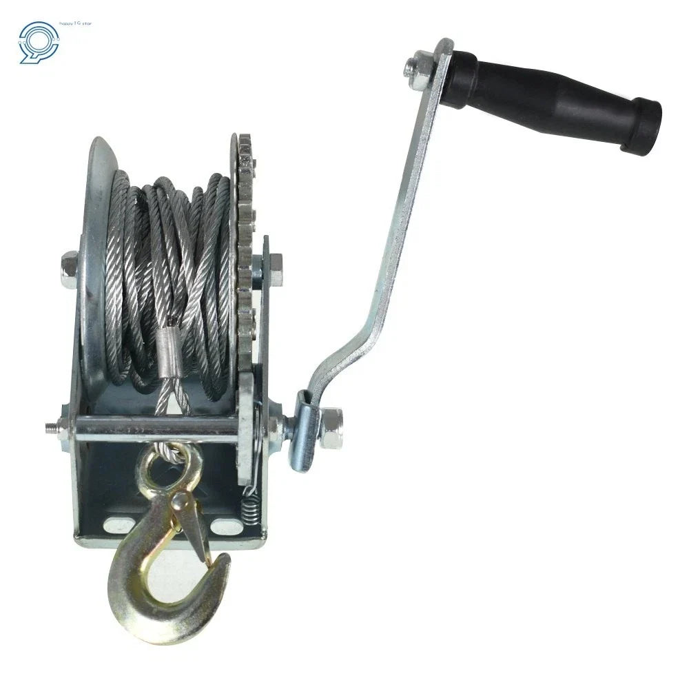 Hand Crank Winch for Boat (1600 lbs, 10m Cable)