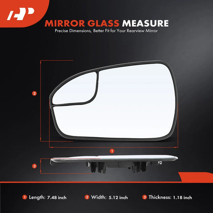 Power Mirror Glass with Spotter & Heat for Ford Fusion Driver Side