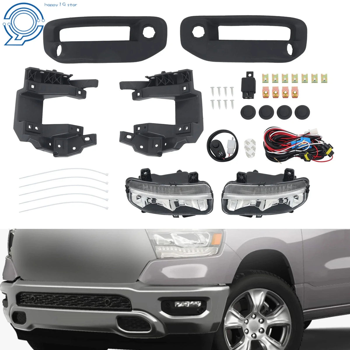 LED Fog Lights for Ram 1500 (2019–2023) w/ Switch Left+Right