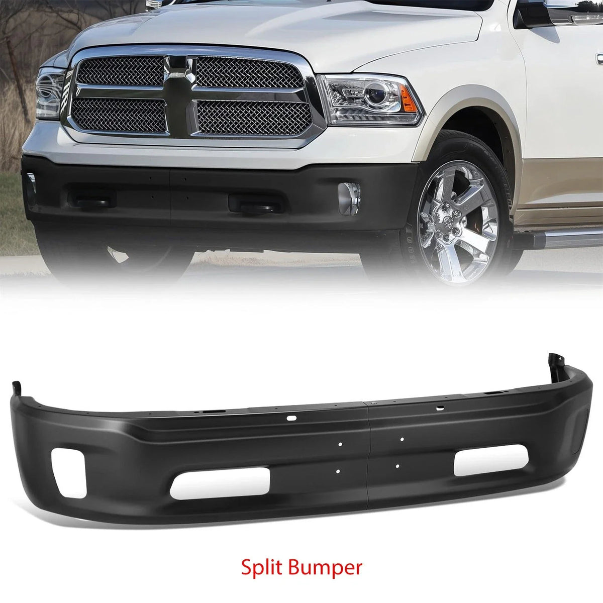Front Bumper Face Bar for Dodge Ram 1500 (2013–2018) w/Fog Light Holes
