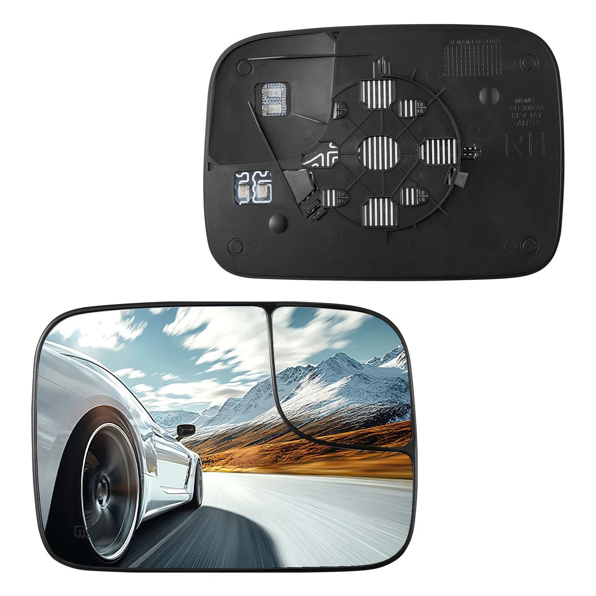Passenger Side Heated Towing Mirror Glass for 2005–2009 Dodge Ram 3500 (5.7L)