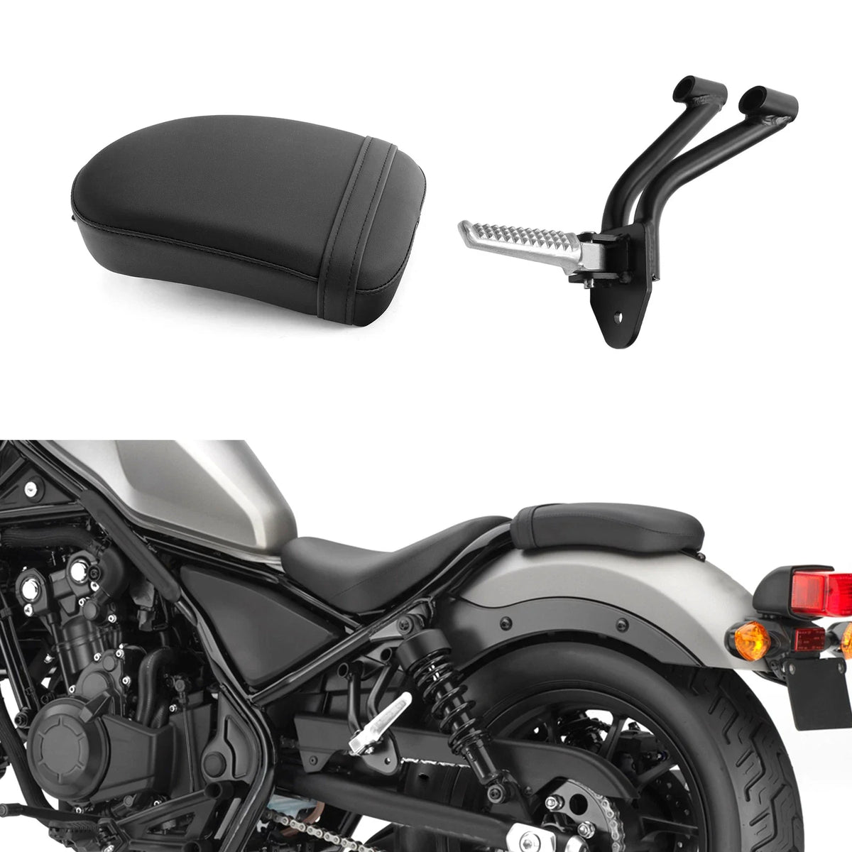 Rear Passenger Seat & Footpegs for Honda Rebel CMX300 CMX500 (2017–2025)