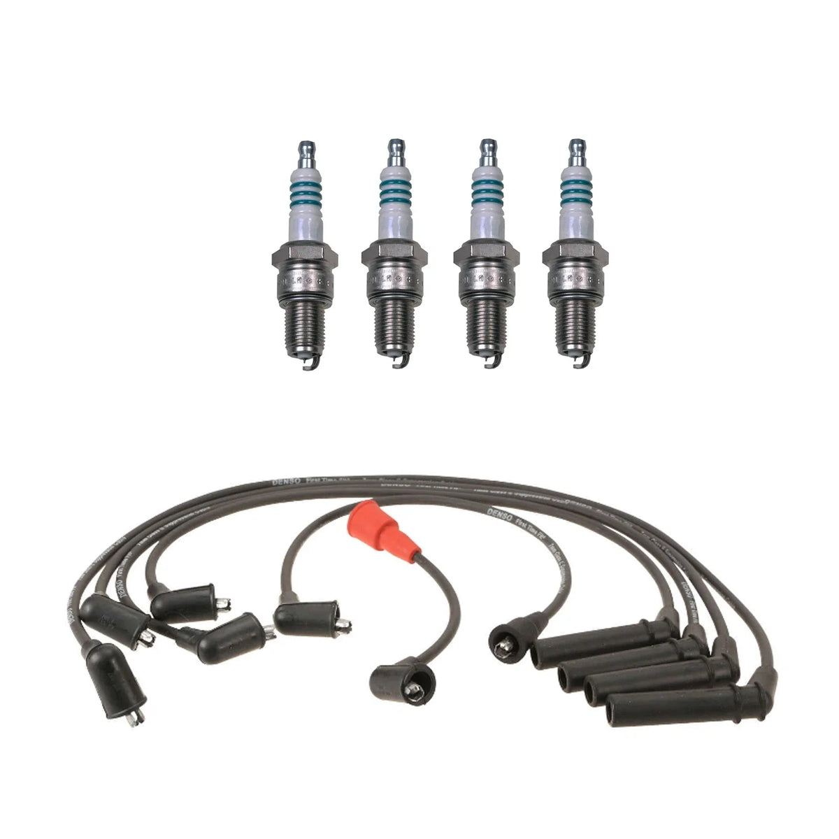 Denso 7mm Wire Set & 4 Iridium Power Spark Plugs Kit for Dodge Eagle Plymouth
