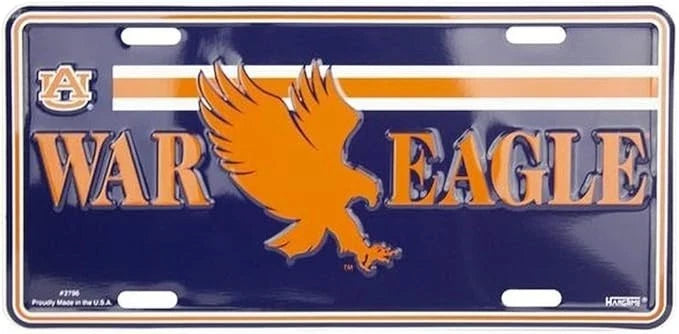 Metal License Plate for Auburn University War Eagle (Universal)
