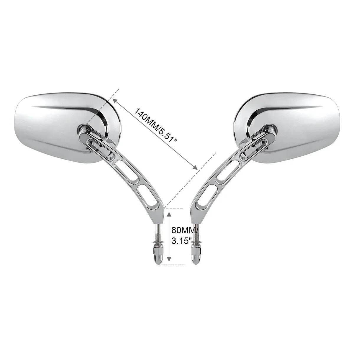 Chrome 8mm Rear View Mirrors for Harley Road King Electra Glide