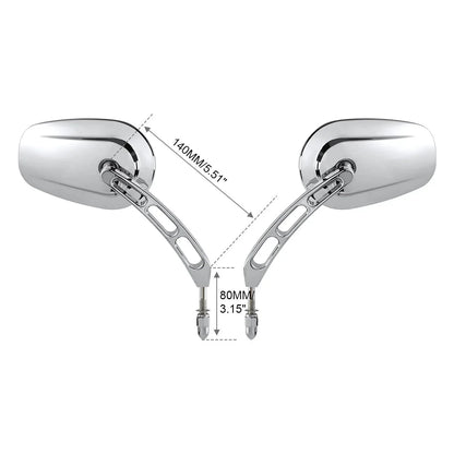 Chrome 8mm Rear View Mirrors for Harley Road King Electra Glide